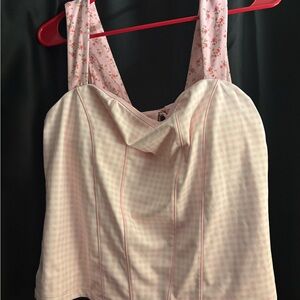 Pink Gingham + Floral Women's Top